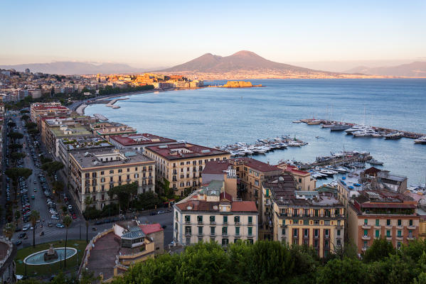 Napoli, panoramic view of the bay from Posillipo, Campania, Italy