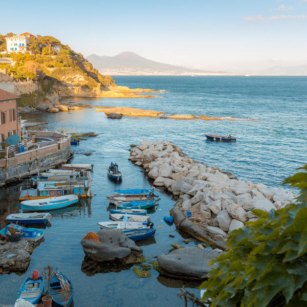 Napoli, panoramic view of the bay from Marechiaro, Posillipo, Campania, Italy