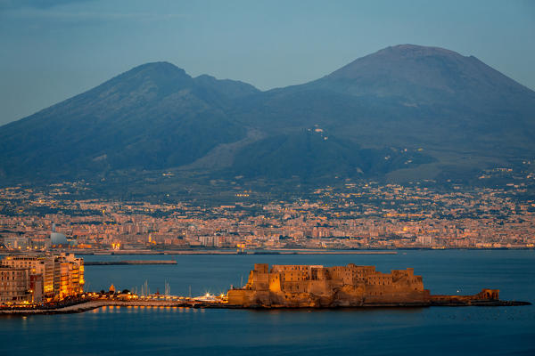 Napoli, panoramic view of the bay from Posillipo, Campania, Italy
