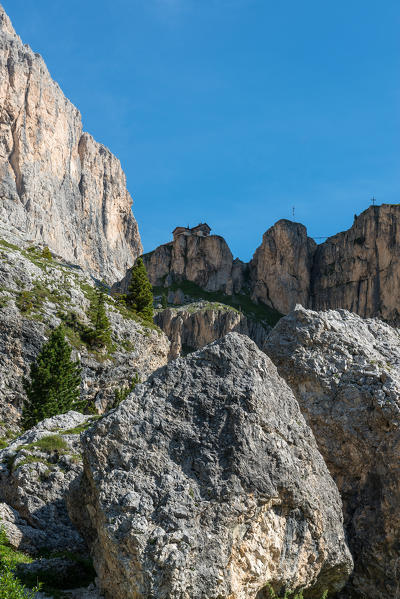 Vajolet refuge in a summer day. Dolomites, Italy