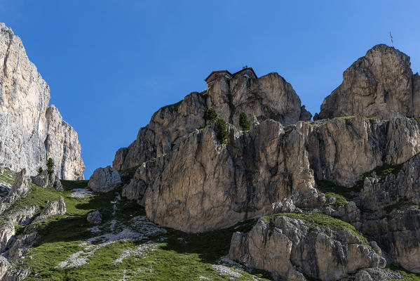 Vajolet refuge in a summer day. Dolomites, Italy
