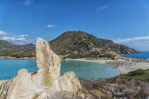Italy, sardinia, Villasimius, Punta Molentis beach.