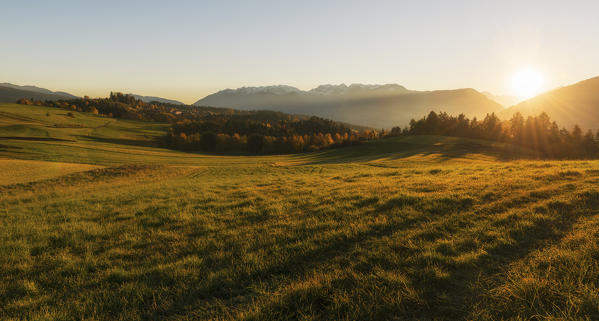 Italy, Trentino Alto Adige, prairies of Non valley in a autumn day.