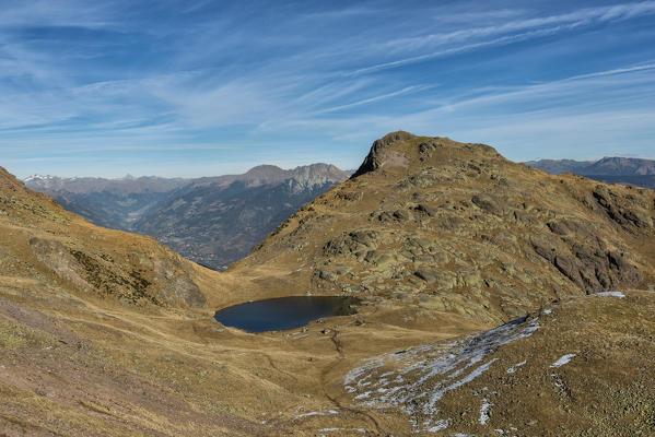 Italy, Trentino Alto Adige, Non Valley, dolomite lake on Luco Mount.