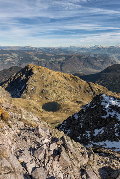 Italy, Trentino Alto Adige, Non Valley, dolomite lake on Luco Mount.