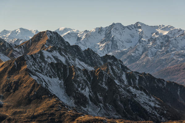 Italy, Trentino Alto Adige, Brenta group view from Luco peak.