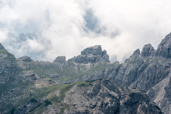 Cadini in the clouds,Auronzo,Cadore,dolomites,alps,veneto,italy