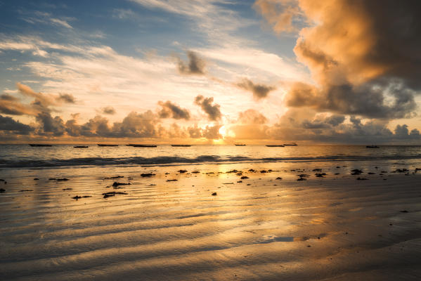 East Africa, Tanzania, Zanzibar, sunrise on Kiwengwa beach.