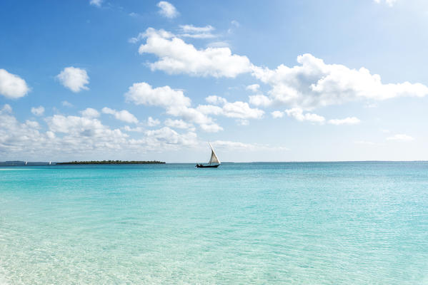 East Africa, Tanzania, Zanzibar, Kendwa beach on a summer day.