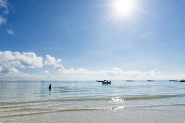 East Africa, Tanzania, Zanzibar, Kiwengwa beach on a summer day.