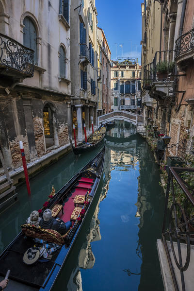 Venice, Veneto, Italy. The iconic gondola in Venice