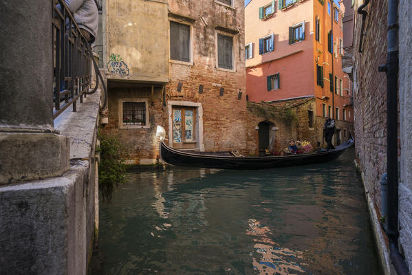 Venice, Veneto, Italy. The iconic gondola in Venice