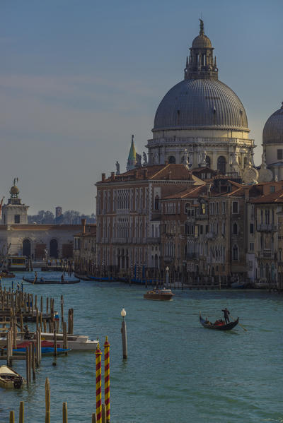 Accademia Bridge, Venice, Italy. Sunset over Canal Grande