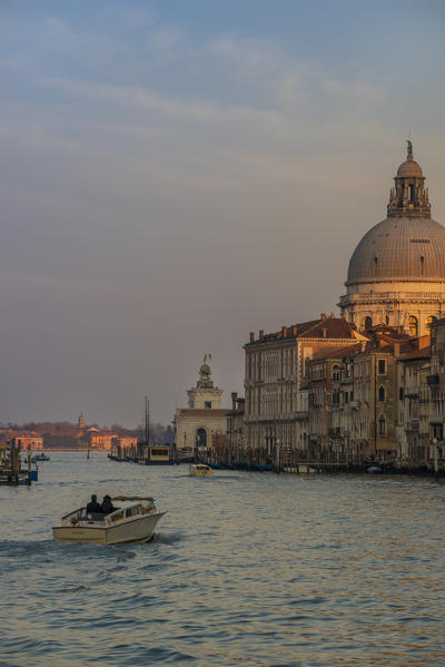 Accademia Bridge, Venice, Italy. Sunset over Canal Grande