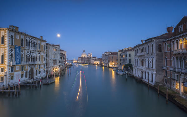 Accademia Bridge, Venice, Italy. Blue hour from the Accademia's bridge