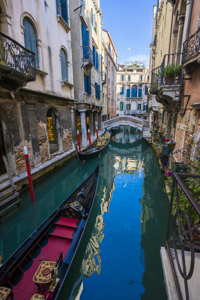 Venice, Veneto, Italy. The iconic gondola in Venice