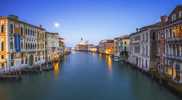Accademia Bridge, Venice, Italy. Blue hour from the Accademia's bridge