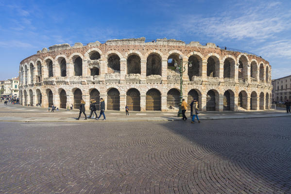 Verona, Veneto, Italy. The Arena in Piazza Bra