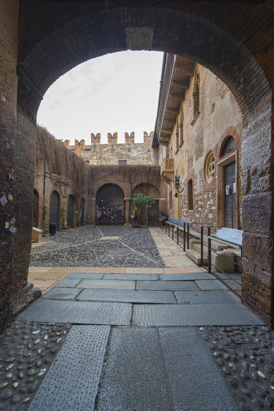 Verona, Italy, Europe. Main entrance of House of Juliet