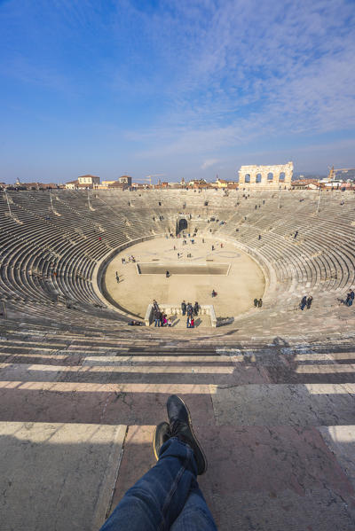 Verona, Italy, Europe. Top View of Arena di Verona