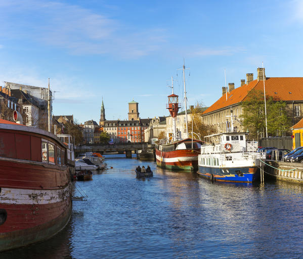 Copenhagen, Denmark. Typical canal of Copenaghen