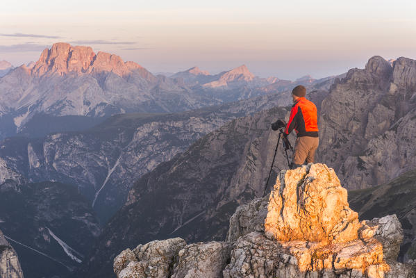 Sesto/Sexten, Dolomites, South Tyrol, province of Bolzano, Italy. View from the summit of Monte Paterno/Paternkofel Sesto/Sexten, Dolomites, South Tyrol, province of Bolzano, Italy. View from the summit of Monte Paterno/Paternkofel 