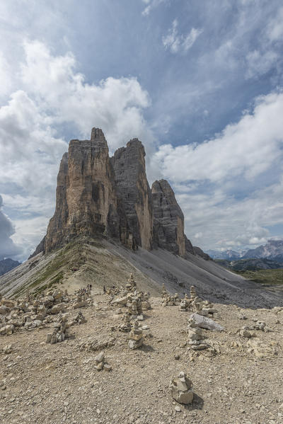 Sesto/Sexten, Dolomites, South Tyrol, province of Bolzano, Italy. The Tre Cime di Lavaredo/Drei Zinnen