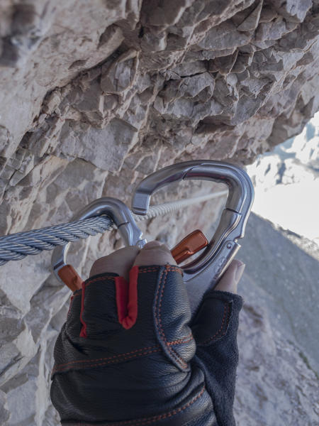 Sesto/Sexten, Dolomites, South Tyrol, province of Bolzano, Italy. Close detail on the via ferrata 