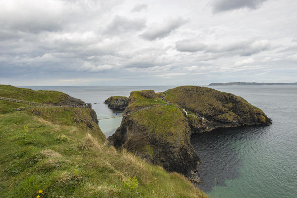 The Carrick a Rede Rope Bridge, Northern Ireland, Antrim, Ballycastle, Ballintoy, United Kingdom.