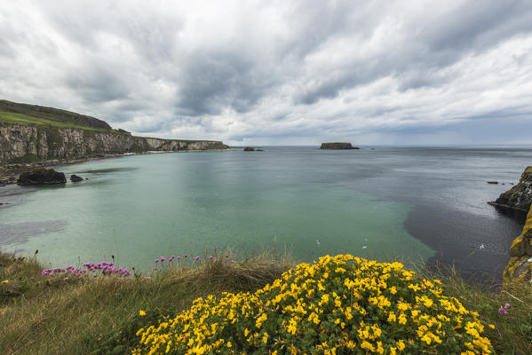 The Carrick a Rede Rope Bridge, Northern Ireland, Antrim, Ballycastle, Ballintoy, United Kingdom.