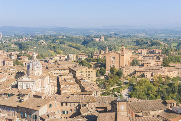 Italy, Tuscany, Siena district. Siena. View of Santa Maria di Provezano from Facciatone viewpoint