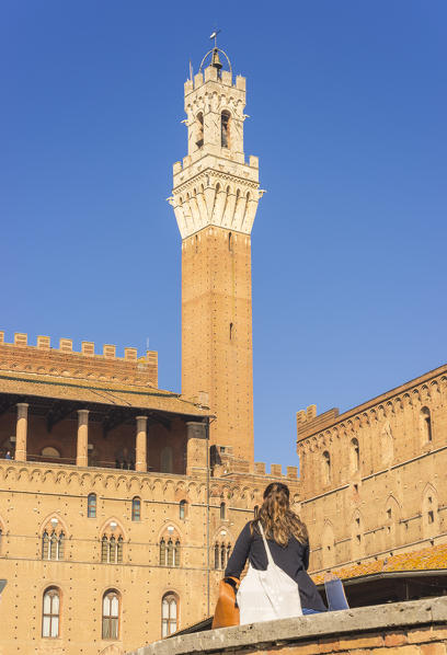 Siena, Tuscany, Italy, Europe. Del Mangia's Tower