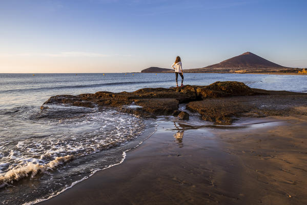 Spain,Canary Islands,Tenerife,early morning view at El Médano beach