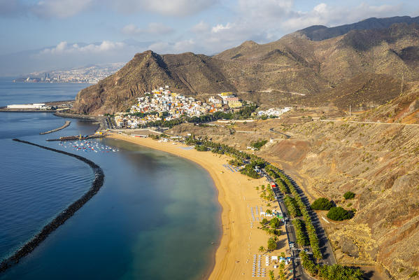 Spain,Canary Islands,Tenerife,Santa Cruz de Tenerife,San Andres,Las Teresitas Beach