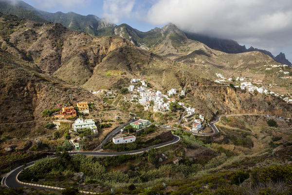 Spain,Canary Islands,Tenerife,La Fajaneta,coastal mountain view