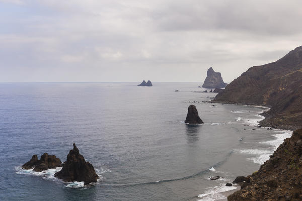 Spain,Canary Islands,Tenerife,Anaga Rural Park,Playa de Benijo
 