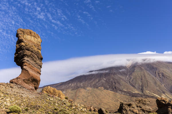 Spain,Canary Islands,Tenerife,Teide National Park,Chinchado rock and and volcano Teide