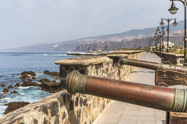 Spain,Canary Islands,Tenerife,Valle de La Orotava,Puerto de La Cruz and La Batería de Santa Bárbara 