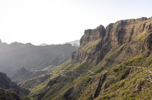 Spain,Canary Islands,Tenerife,view of Teno massif and the village of Masca 