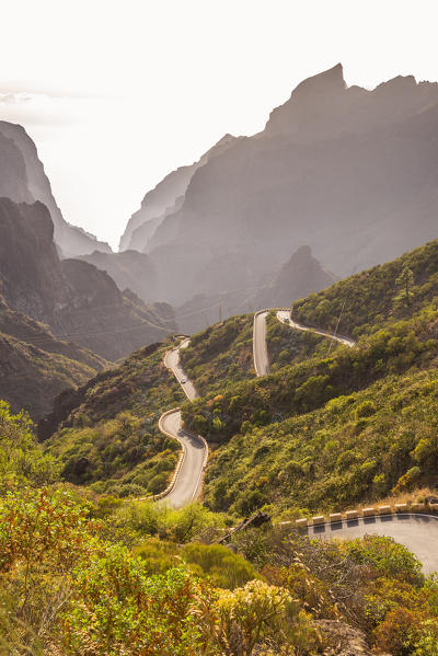 Spain,Canary Islands,Tenerife,Teno massif and the curvy road to Masca village