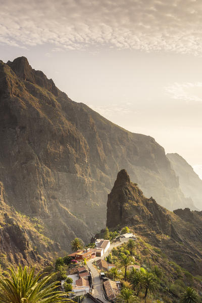 Spain,Canary Islands,Tenerife,Teno massif and the little Masca village