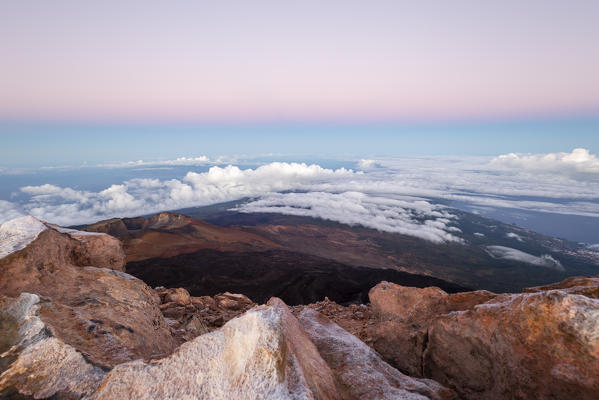 Spain,Canary Islands,Tenerife,view from the top of Teide at twilight