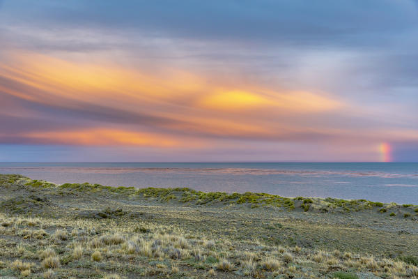 Chile,Patagonia,Region of Magellan and Chilean Antarctica,sunset on the way to Punta Arenas