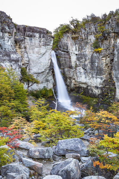 Argentina,Patagonia,Santa Cruz Province Los Glaciares National Park,view of the Chorillo del Salto waterfall