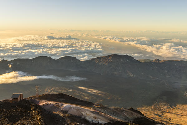 Spain,Canary Islands,Tenerife,Pico de Teide,view from the top of the Teide volcano at dawn