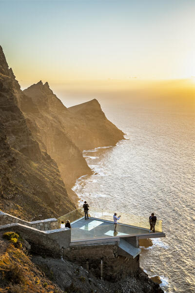 Spain,Canary Islands,Gran Canaria,Las Palmas,La Aldea de San Nicolás,Mirador del Balcón at sunset