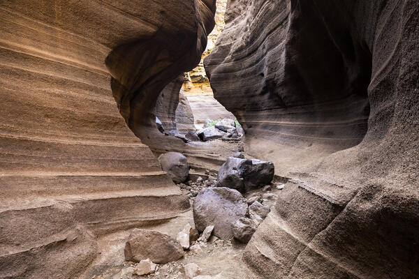 Spain, Canary Islands, Gran Canaria,Las Palmas, the canyon of Barranco de Las Vacas 