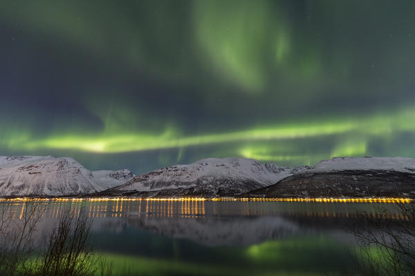 Northern lights at Kåfjord,Troms,Norway,Europe