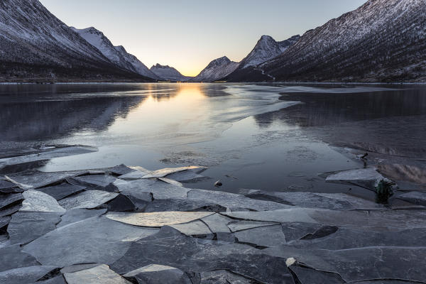 Sunset at Gryllefjord,Senja,Norway,Europe