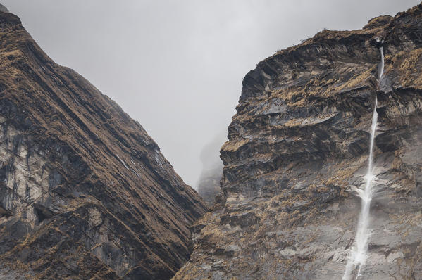 Himalayan waterfall,Annapurna region,Nepal, Asia